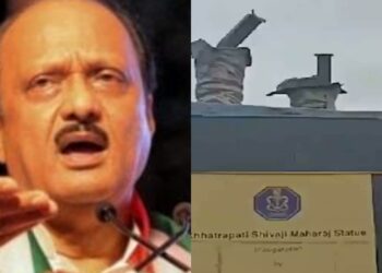 सालभर में ही गिर गई शिवा जी की नई मूर्ति