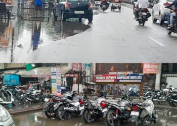थोड़ी देर की बारिश में तालाब बनीं सड़कें