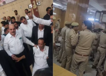 जिला न्यायालय में आपस में भिड़े वकील और जज, पुलिस ने किया लाठीचार्ज, मची भगदड़