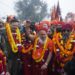 प्रयागराज में श्री पंचायती बड़ा उदासीन अखाड़ा की पेशवाई यात्रा
