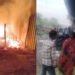 रेलवे ओवरब्रिज के नीचे झोपड़ी में लगी आग, बाल-बाल बचा परिवार